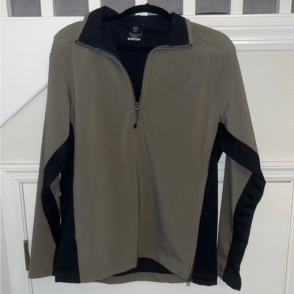 VINTAGE Nike Golf Jacket Mens M Olive 1/4 Zip Pullover Sphere Pro Softshell